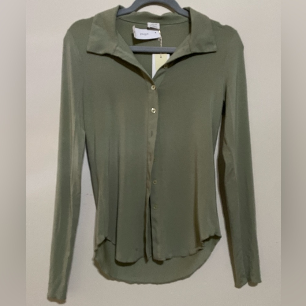 Wilfred Elegant Olive Green Women's Top - Picture 2 of 4